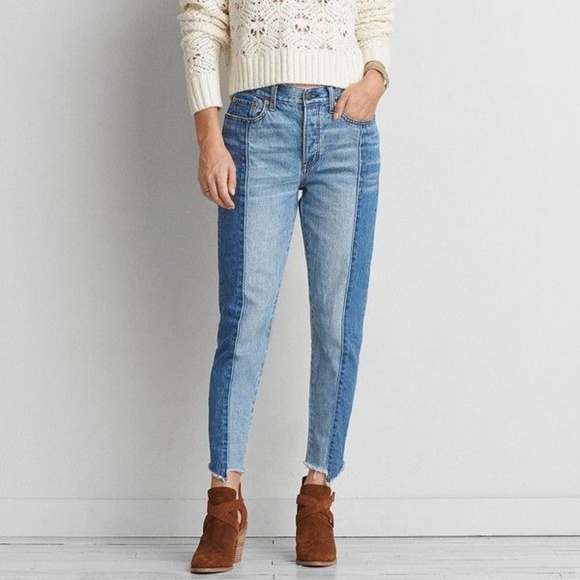 two tone american eagle jeans
